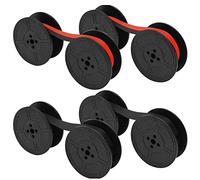 4 Pairs Universal Typewriter Ribbon Twin Spool Typewriter Ink Ribbon Replacement Pack Compatible with Most Typewriter (Black-Red,Black)