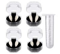 4 Pairs Vampire Fangs for Halloween Cosplay, 4 Sizes Horror False Fake Vampire Teeth Cosplay Fangs for Halloween Party Accessories (White)