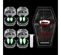 4 Pairs Vampire Teeth, 4 Size Vampire Fangs with Teeth Glue, Halloween Glow In The Dark Horror False Teeth Dentures for Cosplay Party Props Halloween Party Fangs