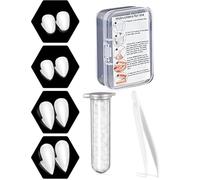 4 Pairs Vampire Teeth Kit 4 Sizes Vampire Teeth Halloween Cosplay Vampire Catches Fake with 1 Tube Teeth Pellets Adhesive for Party Cosplay, Halloween, Demon, Witch