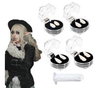 4 Pairs Vampire Teeth Vampire Fangs Fake Teeth with Adhesive for Cosplay Party Props Halloween Party Favors Accessories