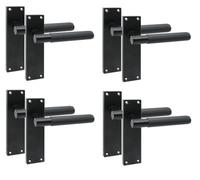 4 Pairs Victorian T-Bar Linear Design Internal Door Handle Matt Black Finish 150 X 40mm - Golden Grace