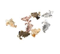 4 Pairs Vintage Alloy Sweater Clips for Cardigan Shawl Fasteners | Four Pairs Per Pack, Antique Silver Bronze Gold Rustic Copper Finishes, Spring Autumn Casual Social Events