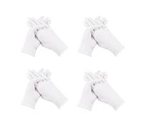 4 Pairs White Cotton Gloves, Thickened Stretchable Moisturising Gloves for Dry Hands Eczema, Soft and Resuable Safety Works Glove for Guard, Parade, Jewellery, Film Photo, Coin Inspection