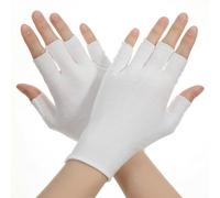 4 Pairs White Fingerless Gloves, Fingerless Touchscreen Moisturizing Gloves, Cotton Moisturizing Glove for Dry Hands Sleeping, Cotton Quilting Glove', Eczema Glove for Women