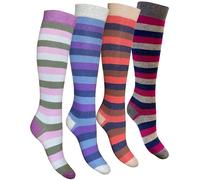 4 Pairs Women's Knee Hight Socks in Warm Cotton Made in Italy - One Size (Combination 3)