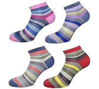 4 Pairs Women's Short Socks in Mercerized Cotton Made in Italy - One Size (Combination 2)