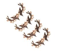 4 Pairs Zinc Alloy Chinese Shawl Collar Clip Retro Brooch