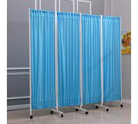 4 Panel Foldable Medical Privacy Screen - Medical Privacy Screen, Stainless Steel Medical Screen, On Wheels Curtain For Hospital Clinics Emergency Room, Ward, ICU Monitoring Room Divider