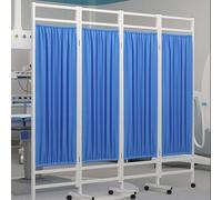 4 Panel Foldable Medical Privacy Screen, Room Divider Screens, Stainless Steel Medical Screen, On Wheels Curtain For Hospital Clinics Emergency Room, Ward, ICU Monitoring Room Divider(Blue)