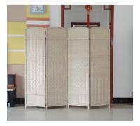 4 Panel Folding Arch Room Divider, Hand-Woven Design Freestanding Privacy Screen for Living Room and Study to Block Sight