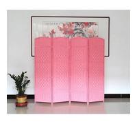 4 Panel Folding Arch Room Divider, Hand-Woven Design Room Divider Wall Freestanding Privacy Screen Suitable For Living Room And Study Effectively Block Sight (Color : Pink, Size : 4 plates/100x160cm
