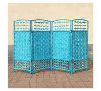 4 Panel Folding Room Divider Freestanding Wooden Screen Partitions for Room Separation Easy to Move Blue Color Size 80x40cm Perfect for Privacy and Space Management