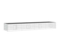 4-Panel Rabbit Cage 433x109x54 cm Galvanised Iron | Sturdy galvanised iron, ventilated wire frame, spacious separated rooms, se outdoor housing