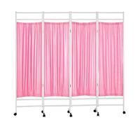 4-Panel Rolling Medical Privacy Screen With Wheels, 180cm High Foldable Room Divider For Clinics, Patient Rooms, And Exam(Color-1)