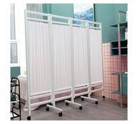 4 Panel Rolling Medical Privacy Screen With Wheels, 6 Feet High Foldable Room Isolation Temporary Fence For Clinic/Ward/Exam Room, Space Saving(White)