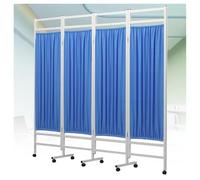 4 Panel Rolling Medical Privacy Screen With Wheels, 6 Feet High Foldable Room Isolation Temporary Fence For Clinic/Ward/Exam Room, Space Saving(Blue)