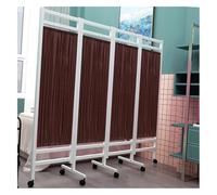4 Panel Rolling Medical Privacy Screen With Wheels, 6 Feet High Foldable Room Isolation Temporary Fence For Clinic/Ward/Exam Room, Space Saving(Brown)