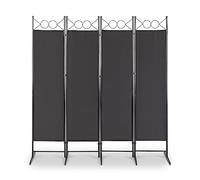 4 Panel Room Divider,5.74 FT Folding Protective Screens,Partition Privacy Separator,Freestanding Room Divider for Living Room Bedroom Dining Room Office (Black,4 Panel)