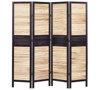 4 Panel Room Divider BRENNERBAD 164 cm 170 cm Brown/ Black