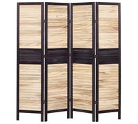 Beliani 4 Panel Room Divider BRENNERBAD Brown/ Black 164 cm 170 cm, Brown