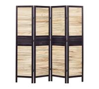 4 Panel Room Divider BRENNERBAD Light Wood