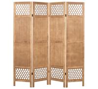 Beliani 4 Panel Room Divider Certosa Light Brown 163 Cm 170 Cm