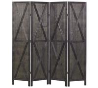 Beliani 4 Panel Room Divider RIDANNA Dark Brown 163 cm 170 cm, Brown
