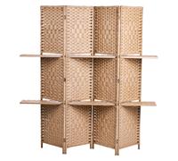 Beliani 4 Panel Room Divider Trafoi Brown 158 Cm 170 Cm