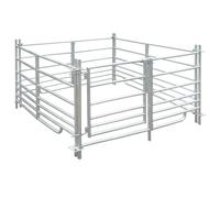 4-Panel Sheep Pen Hurdles with Lock Galvanised Steel 137 x 92 cm vidaXL
