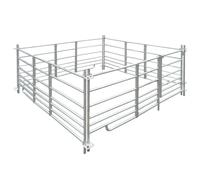 4-Panel Sheep Pen Hurdles with Lock Galvanised Steel 183 x 92 cm vidaXL
