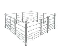 4-Panel Sheep Pen Sheep Hurdles with Lock Galvanised Steel 183 x 183 x 92 cm