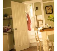 4 Panel Unglazed White Woodgrain Effect Internal Door, (H)1981mm (W)762mm (T)35mm