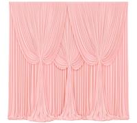 4 Panels Blush Pink Backdrop Curtains for Wedding Party Wrinkle Free Backdrops Curtain Drapes Fabric Decorations Photo Back Drop Cloth for Baby Shower Photography Stage Reception 20ft(W) x 12ft(H)