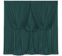 4 Panels Hunter Green Backdrop Curtains for Wedding Party Wrinkle Free Backdrops Curtain Drapes Fabric Decorations Photo Back Drop Cloth for Baby Shower Photography Stage Reception 20ft(W) x 12ft(H)