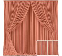 4 Panels Rust Backdrop Curtain for Parties Wedding Wrinkle Free Red Photo Curtains Backdrop Drapes Fabric Decoration for Birthday Party Baby Shower Christmas 20ft(W) x 10ft(H)