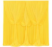 4 Panels Yellow Backdrop Curtains for Wedding Party Wrinkle Free Backdrops Curtain Drapes Fabric Decorations Photo Back Drop Cloth for Baby Shower Photography Stage Reception 20ft(W) x 12ft(H)