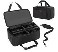 4 PAR Stage Lighting Storage Bag - Padded Gig Case Holds 4 PAR Lights/Spotlights, Portable DJ Bag for Stage Lighting Equipment & Accessories, Removable Dividers, External Pockets, Black (Bag Only)