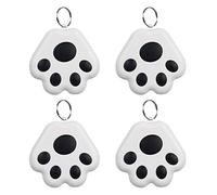 4 Pc Bluetooth GPS Trackers, Cute Dog Paw Portable GPS Tracker, Mini Wireless Anti-Lost Tracker Alarm Finder GPS Locator for Kids Cat Dog Pet Car Bicycle Keys, Self shutter, App Control (Black)