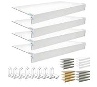 4-PC Faux Wood Pantry Shelf Covers - 38"x18" & 23"x18" Wire Rack Protectors with Corner Guards | Rustic Home Organization & Upgrade