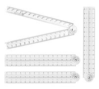 4 Pc Foldable Ruler, 30cm Folding Ruler, Clear Foldable Rulers for School Student, Reusable 30cm Ruler for School Mathematics Daily Learning Geometry Office (White)