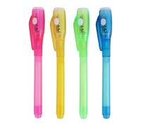 4-Pc Metallic Ink Pen Set with UV Secret Messages - Opaque on Dark Paper, Ideal for Graffiti, Rock Painting & Easter Eggs