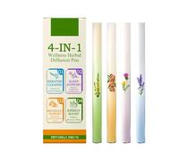 4 Pc New Herbal Diffuser Pen, Mullein Inhaler for Lung Cleansing and Breathing Support, Portable Atomizing Air Freshener Leaf Aromatherapy Inhaler Sleep Support Melatonin Diffuser Pen