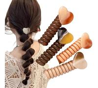 4 PC No Damage Soft Elastic Hair Ties, Plastic Hair Bands, No Crease, Non-Slip Plastic Hair Coil Bands for Women, Tangle-Free, Gentle on Hair, Waterproof Hair Elastics for All Hair Types