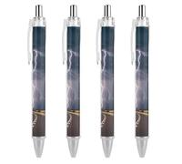 4 PCS 0.5mm Retractable Gel Pen Smooth Liquid Black Ink Highway Tornado Lightning Rollerball Pens with Ergonomic Comfort Grip Quick-Dry & Smudge-Free Refillable Office Writing Pens for Professionals