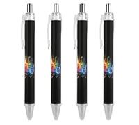 4 PCS 0.5mm Retractable Gel Pen Smooth Liquid Black Ink Rainbow Musical Note Rollerball Pens with Ergonomic Comfort Grip Quick-Dry & Smudge-Free Refillable Office Writing Pens for Professionals