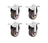 4 Pcs 1/1.25 Inch Caster Wheels Furniture Castor, Small Universal Swivel TPR Rubber Flat Bottom For Table Cabinets for Furniture(1.25 inch,4 Fixed)