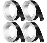 4 Pcs 1/2 Inch x 21 ft Stainless Steel Embossing Tape Compatible with Dymo Embossing Label Maker Non-adhesive Stainless Steel Tape Compatible with Dymo M1011/m11 for Plants Farm Industry (Black)