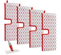 4 PCS 1-2 Spray Max Mop Head Replacement Compatible with Vileda ProMist MAX, Reusable Double-Sided Microfiber Mop Pads Replacement for Wet & Dry Use, Red & Grey