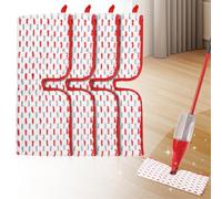 4 PCS 1-2 Spray Max Mop Pads Replacement Compatible with Vileda ProMist MAX, Reusable Double-Sided Cleaning Microfibre Spray Mop Pad Replacement for Wet & Dry Use (Red & Grey)
